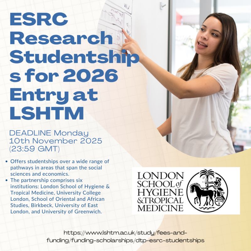 ESRC PhD Studentships at LSHTM – 2026 Entry Now Open! – Prep-Class ...